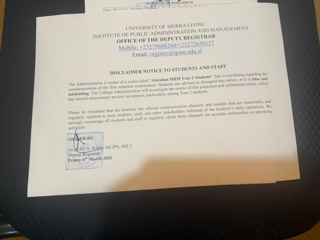 IMPORTANT DISCLAIMER NOTICE TO STUDENTS AND STAFF