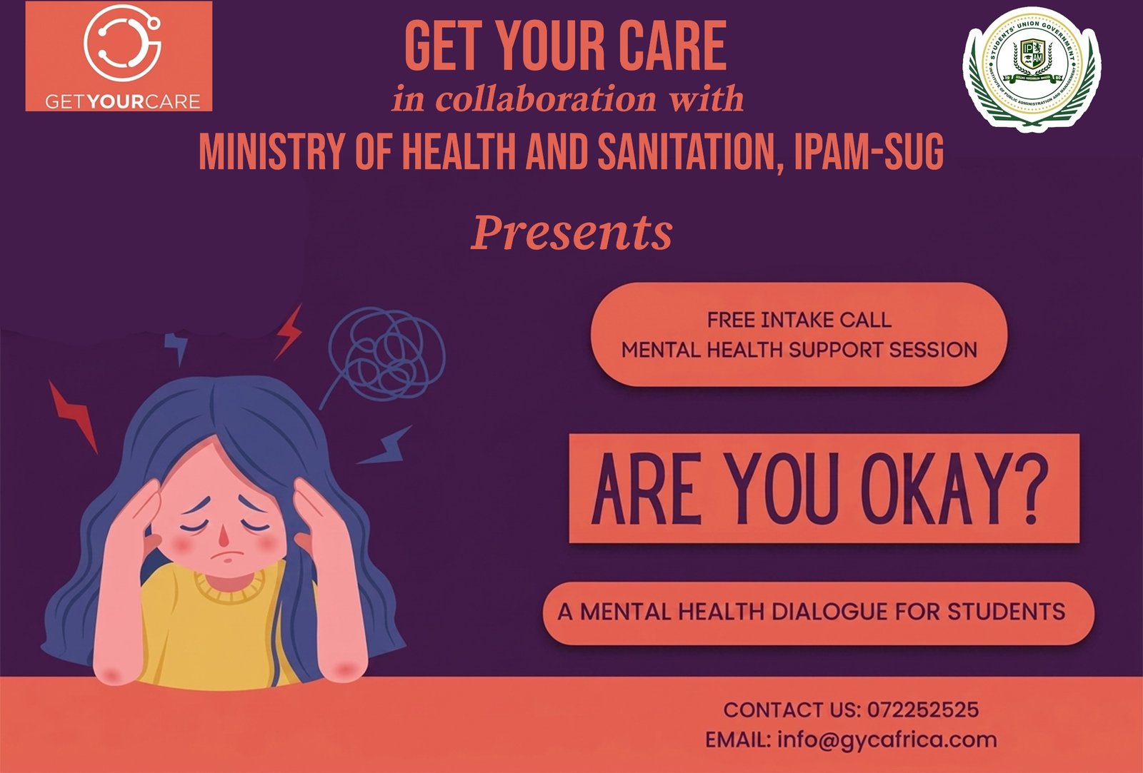 Get Your Care and IPAM SUG have introduced a free, supportive mental health session for students.