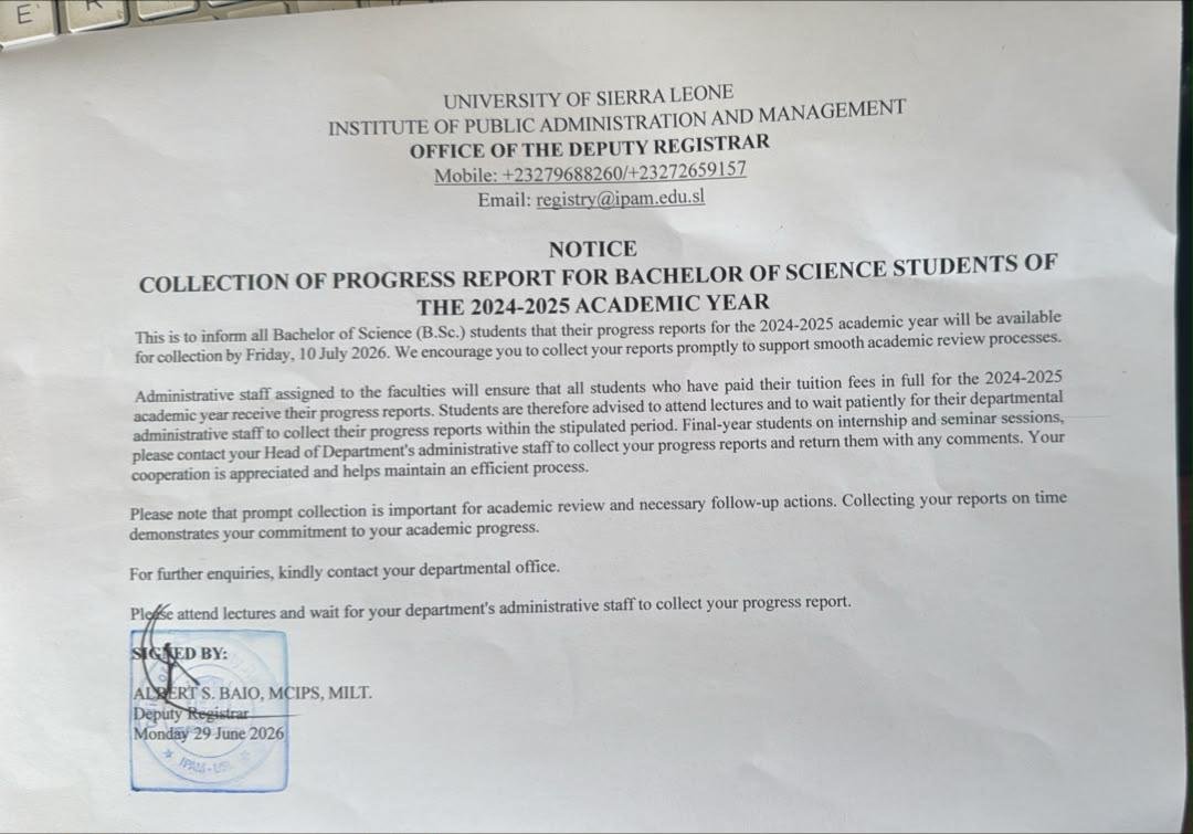 IPAM Announces Collection of B.Sc. Progress Reports for 2024–2025 Academic Year